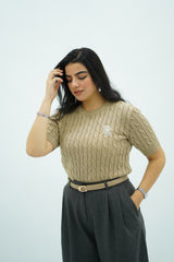 Pull demi-manche style polo