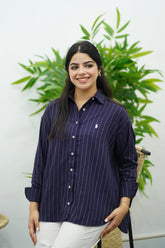 Chemises En lin Rayé -- Multi-Couleurs