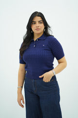 T-shirts à col polo texturé --- Multi-couleurs