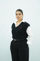 Gilets sans manches en maille torsadée -- Multi-Couleurs