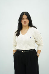 Pulls col V en maille torsadée – Multi-Couleurs