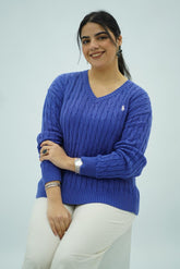 Pulls col V en maille torsadée