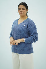 Pulls col V en maille torsadée