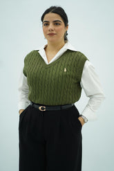 Gilets sans manches en maille torsadée -- Multi-Couleurs