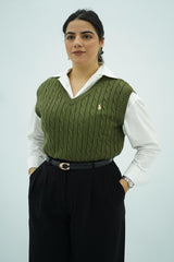 Gilets sans manches en maille torsadée -- Multi-Couleurs