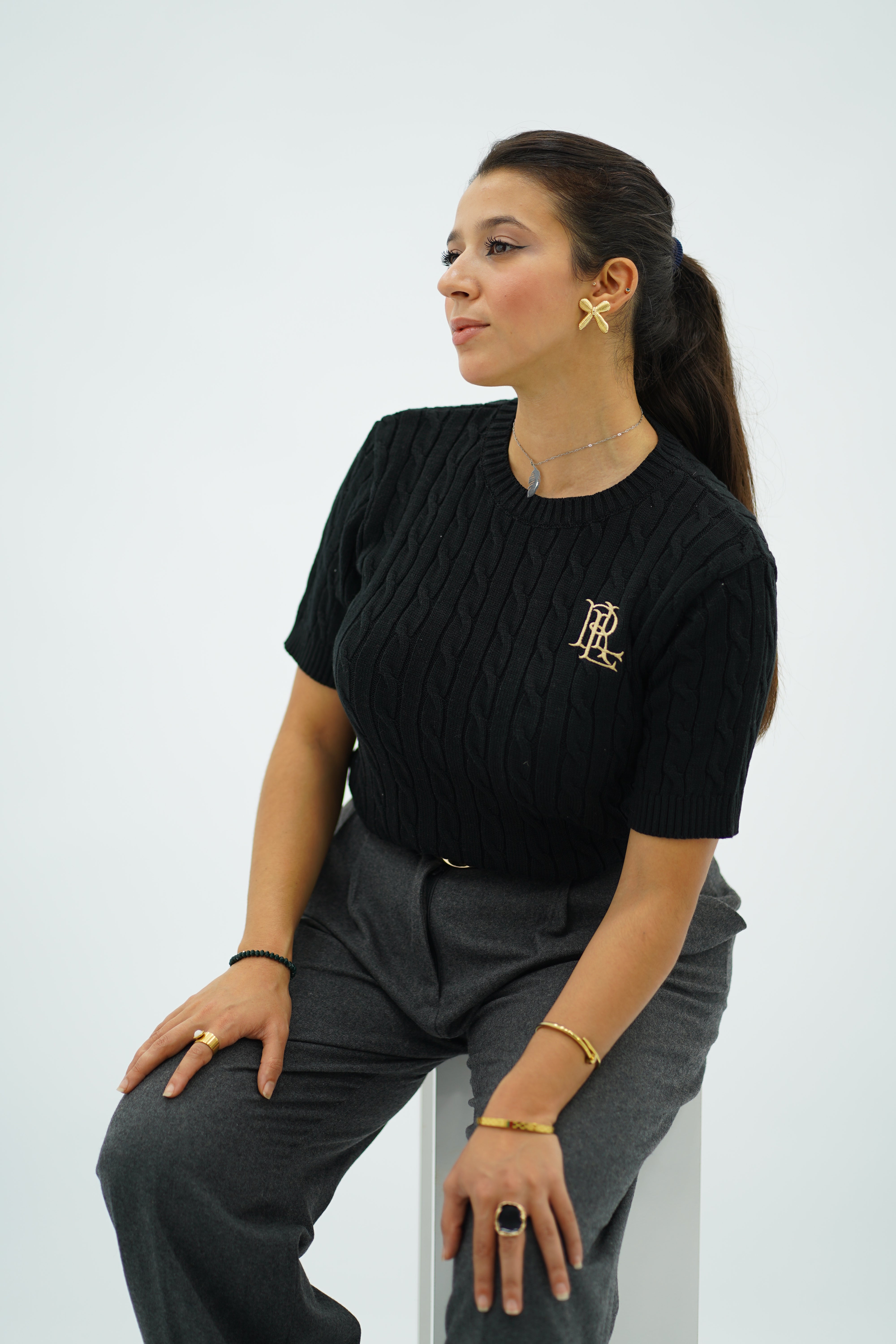 Pull demi-manche style polo