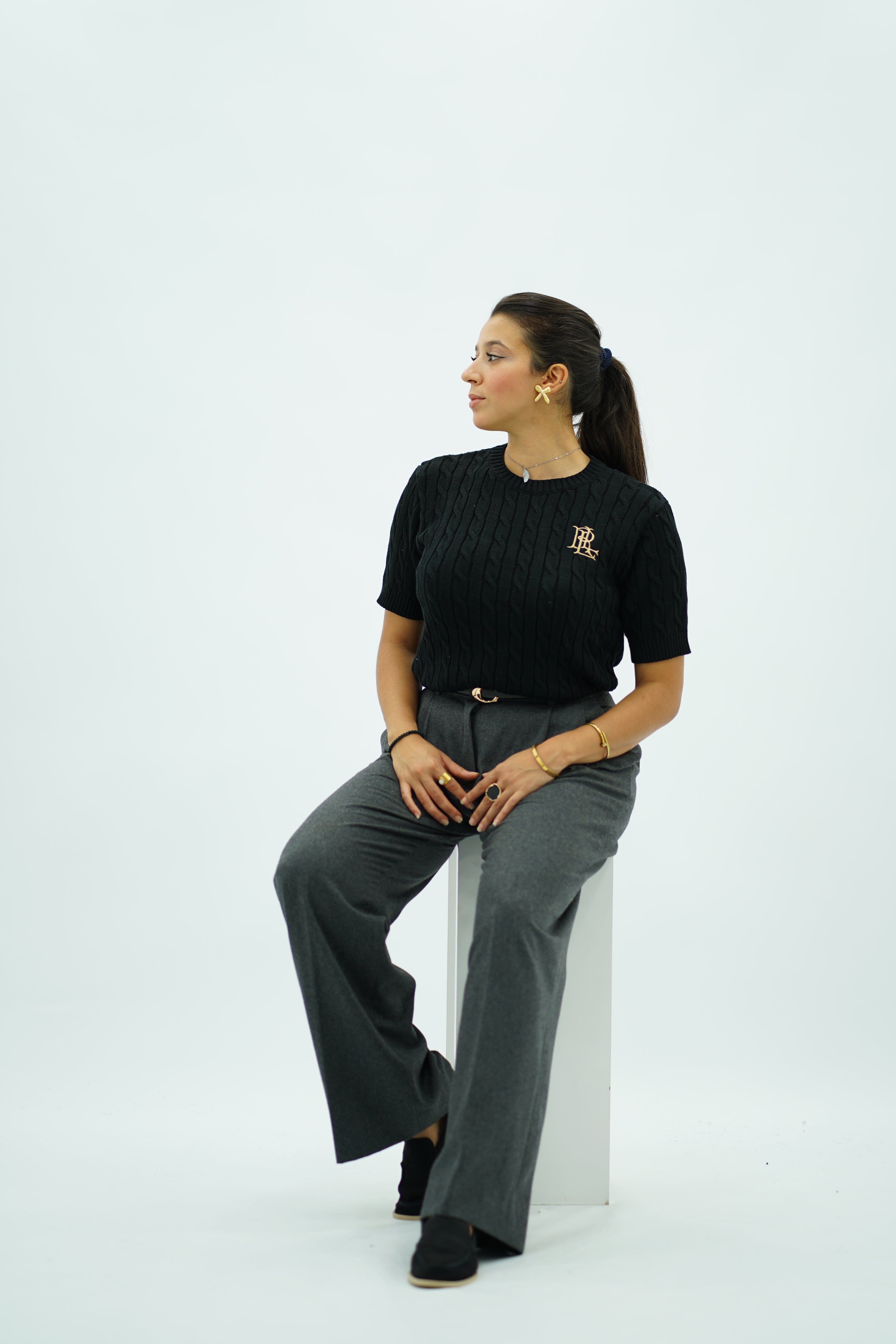 Pull demi-manche style polo