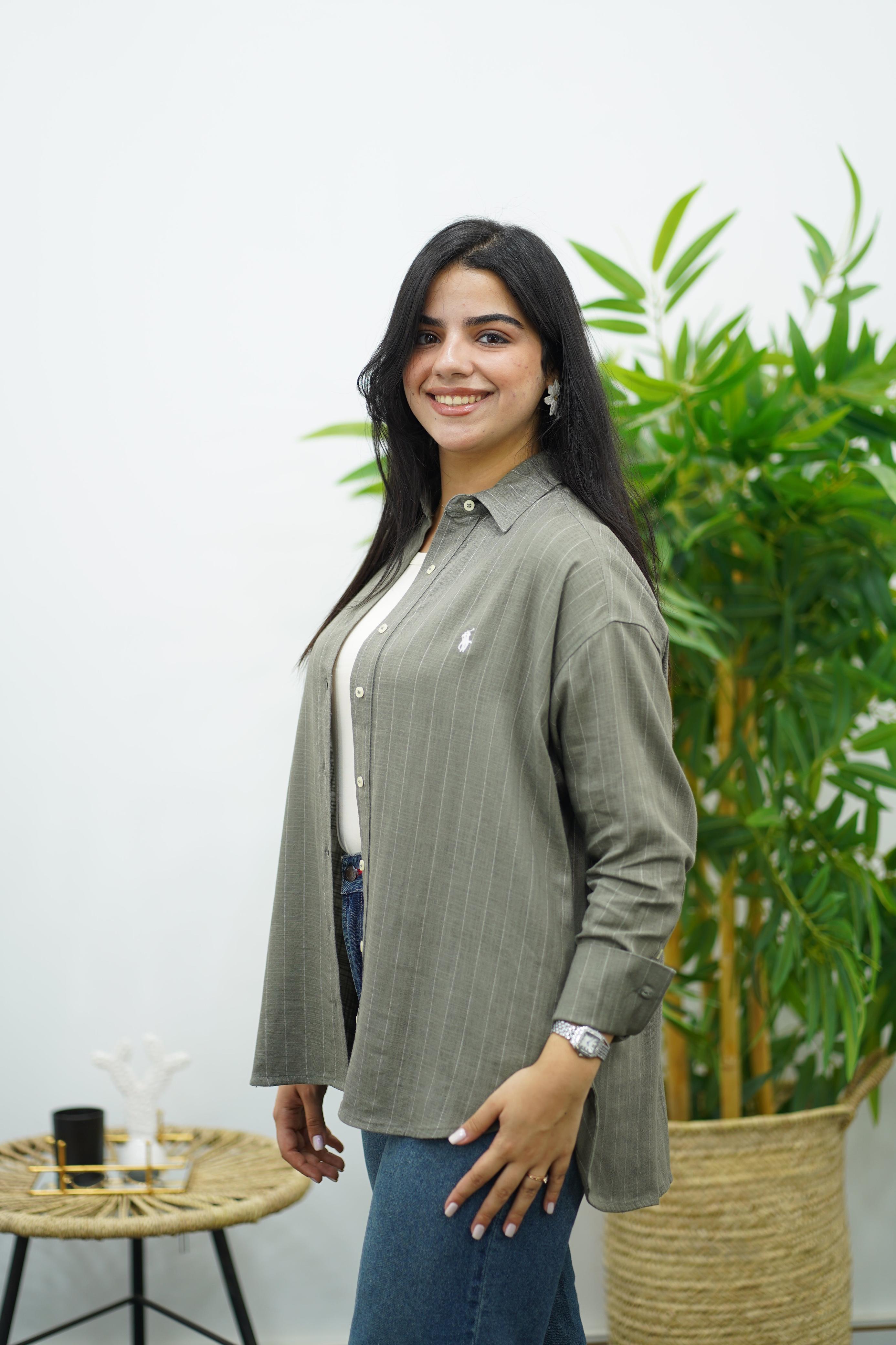 Chemises En lin Rayé -- Multi-Couleurs