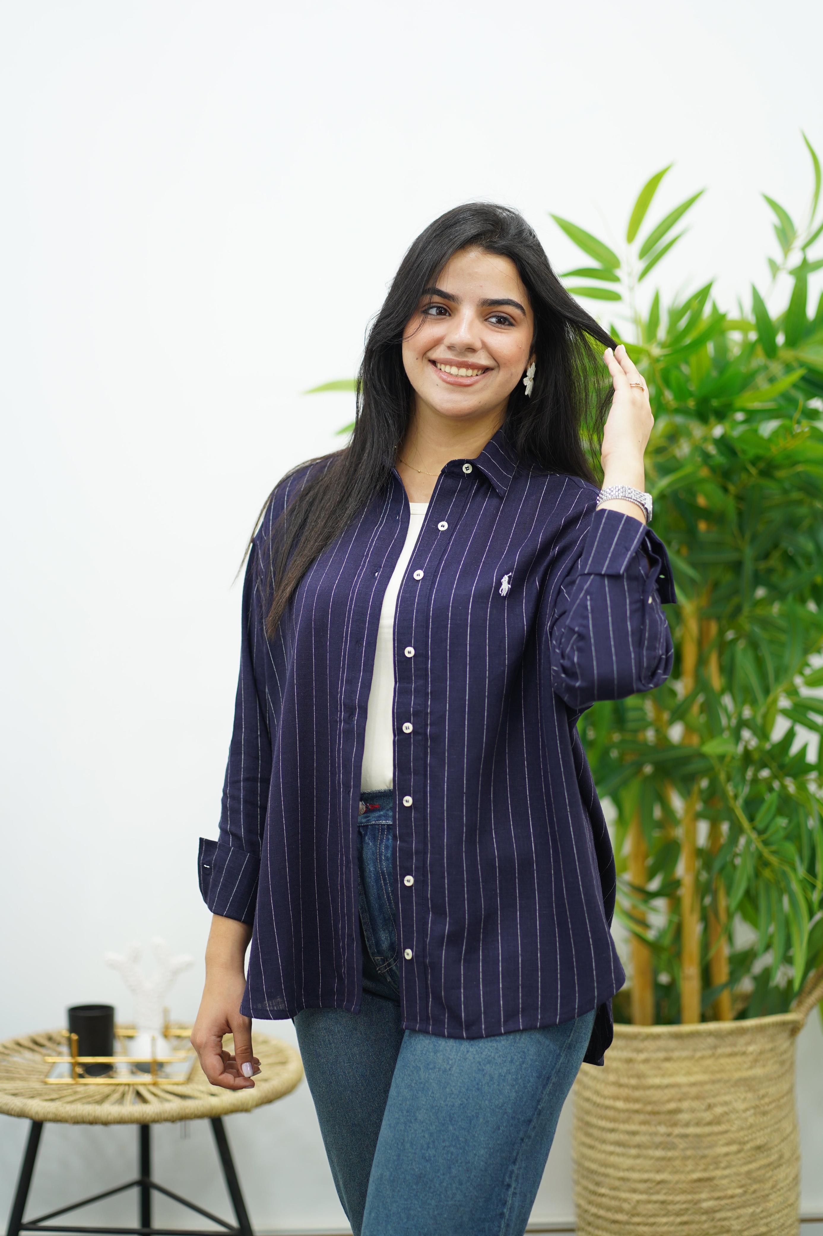 Chemises En lin Rayé -- Multi-Couleurs