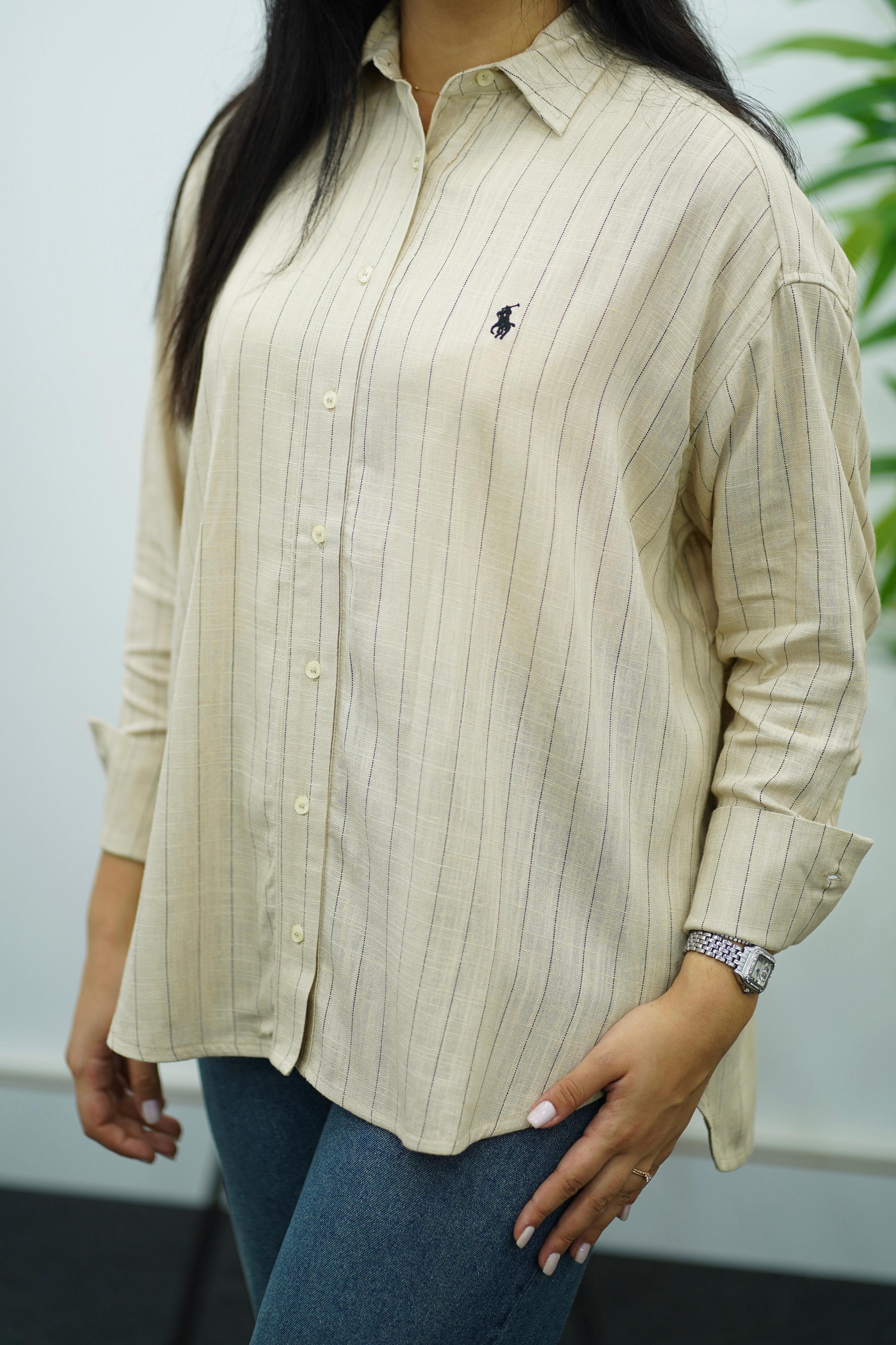 Chemises En lin Rayé -- Multi-Couleurs