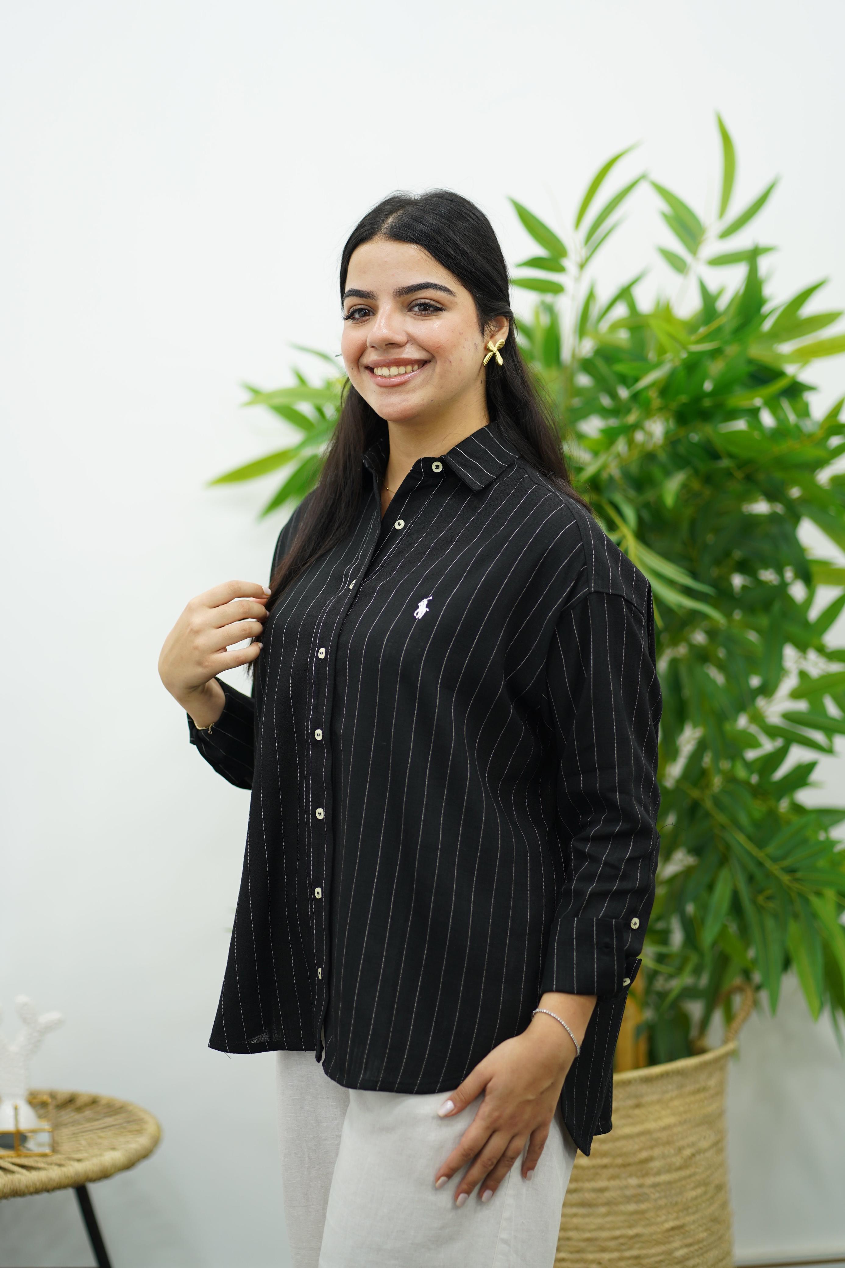 Chemises En lin Rayé -- Multi-Couleurs