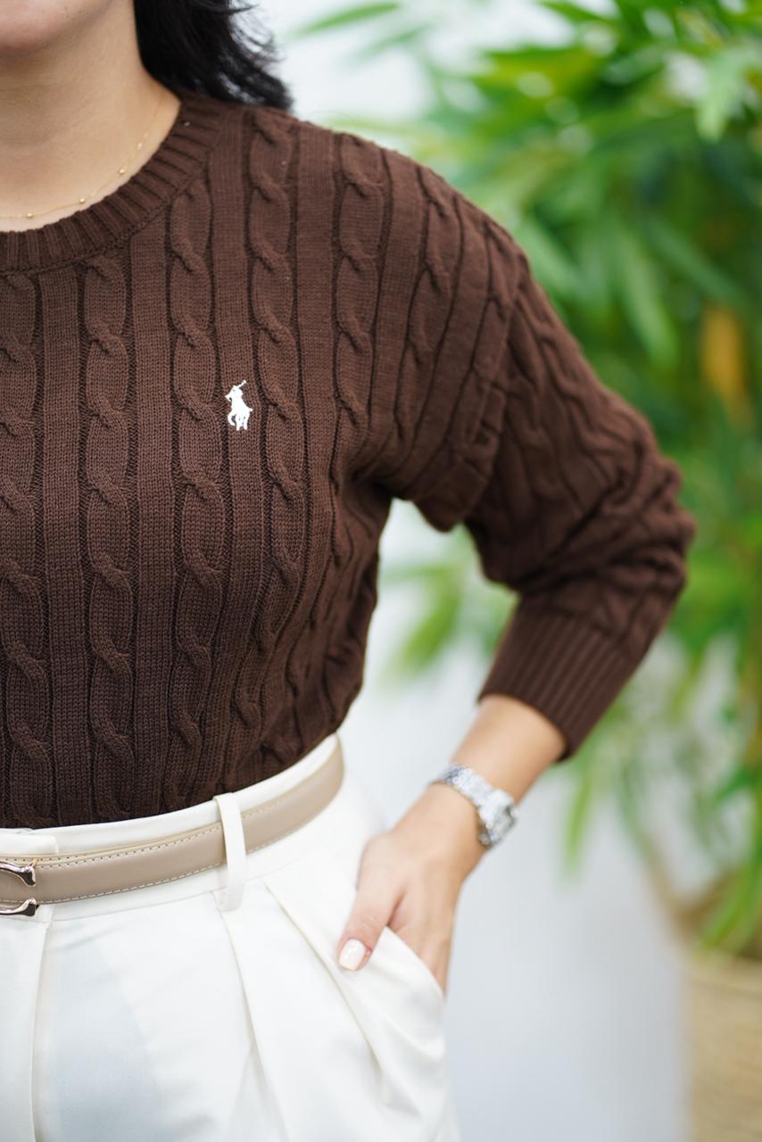 Pulls col rond en maille torsadée – Multi-Couleurs