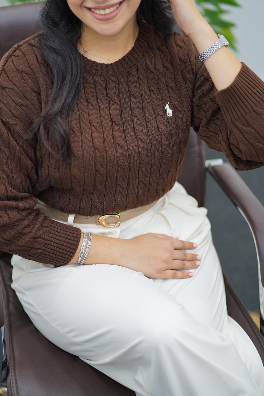 Pulls col rond en maille torsadée – Multi-Couleurs