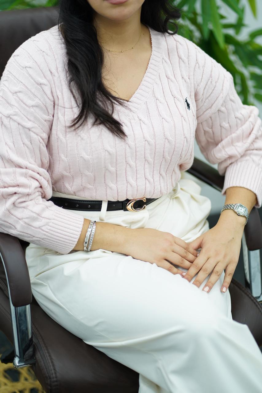 Pulls col V en maille torsadée