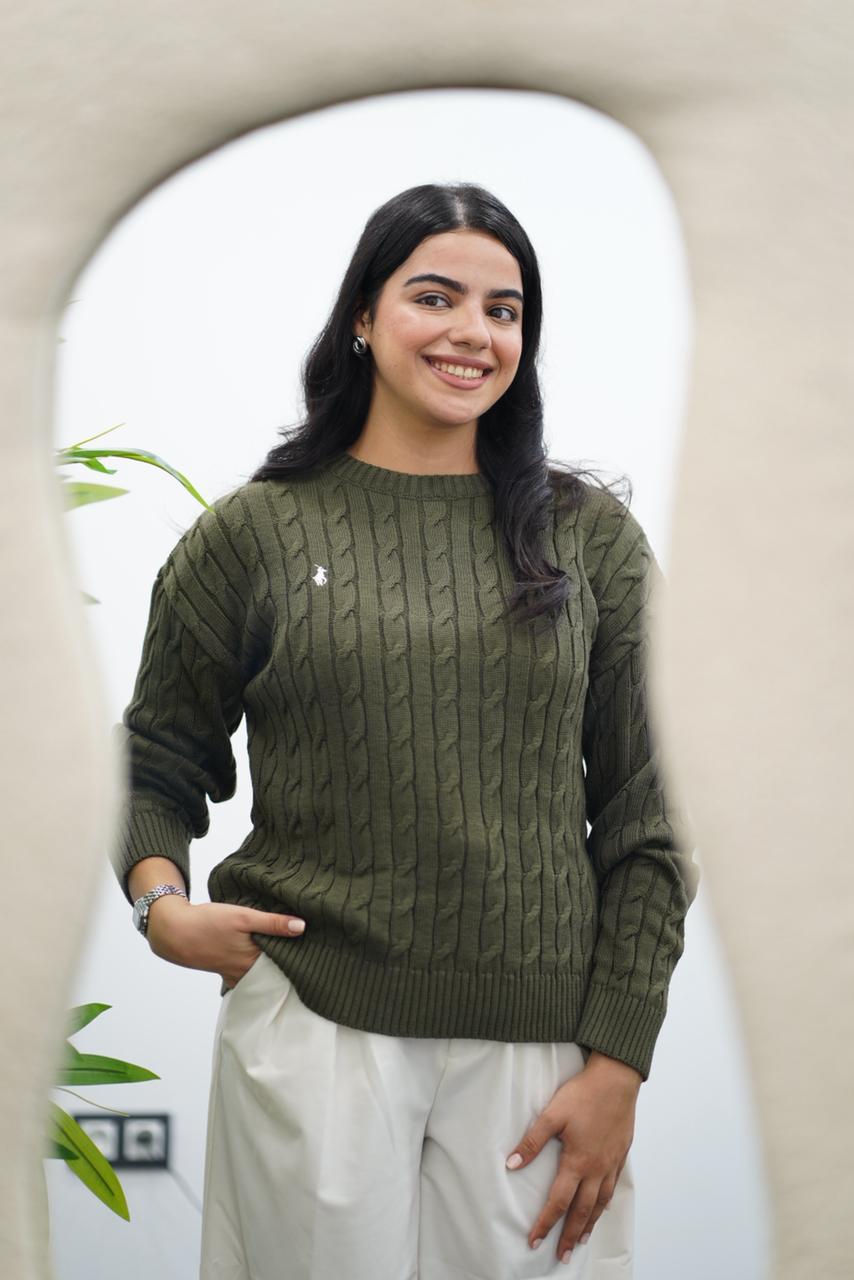 Pulls col rond en maille torsadée – Multi-Couleurs