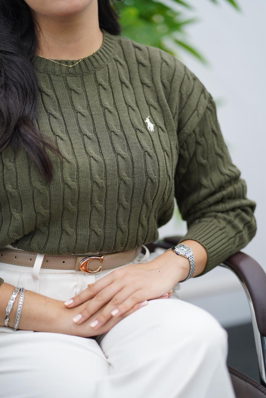 Pulls col rond en maille torsadée – Multi-Couleurs