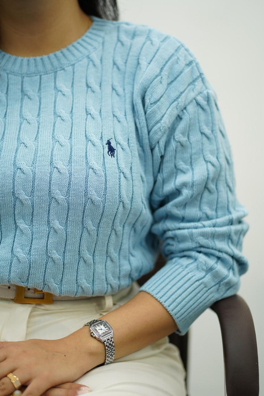 Pulls col rond en maille torsadée – Multi-Couleurs