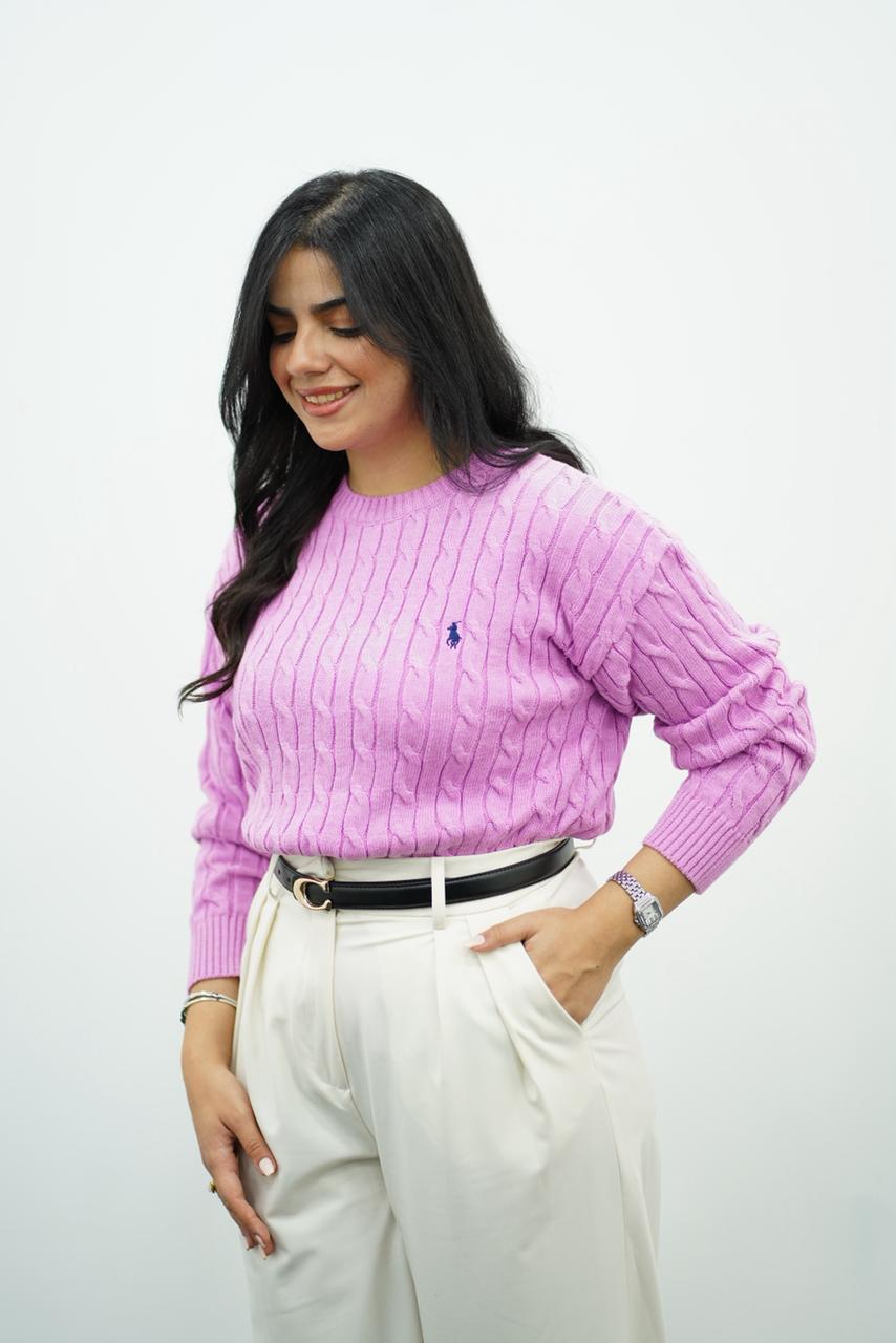 Pulls col rond en maille torsadée – Multi-Couleurs