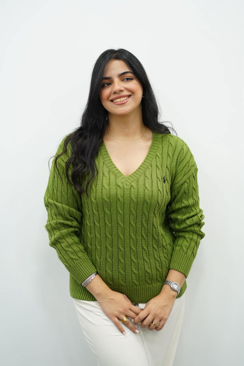 Pulls col V en maille torsadée