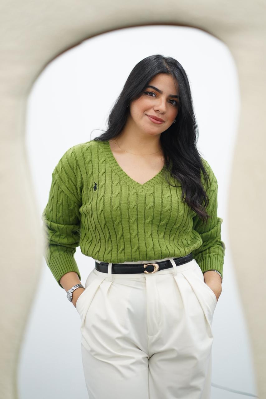 Pulls col V en maille torsadée