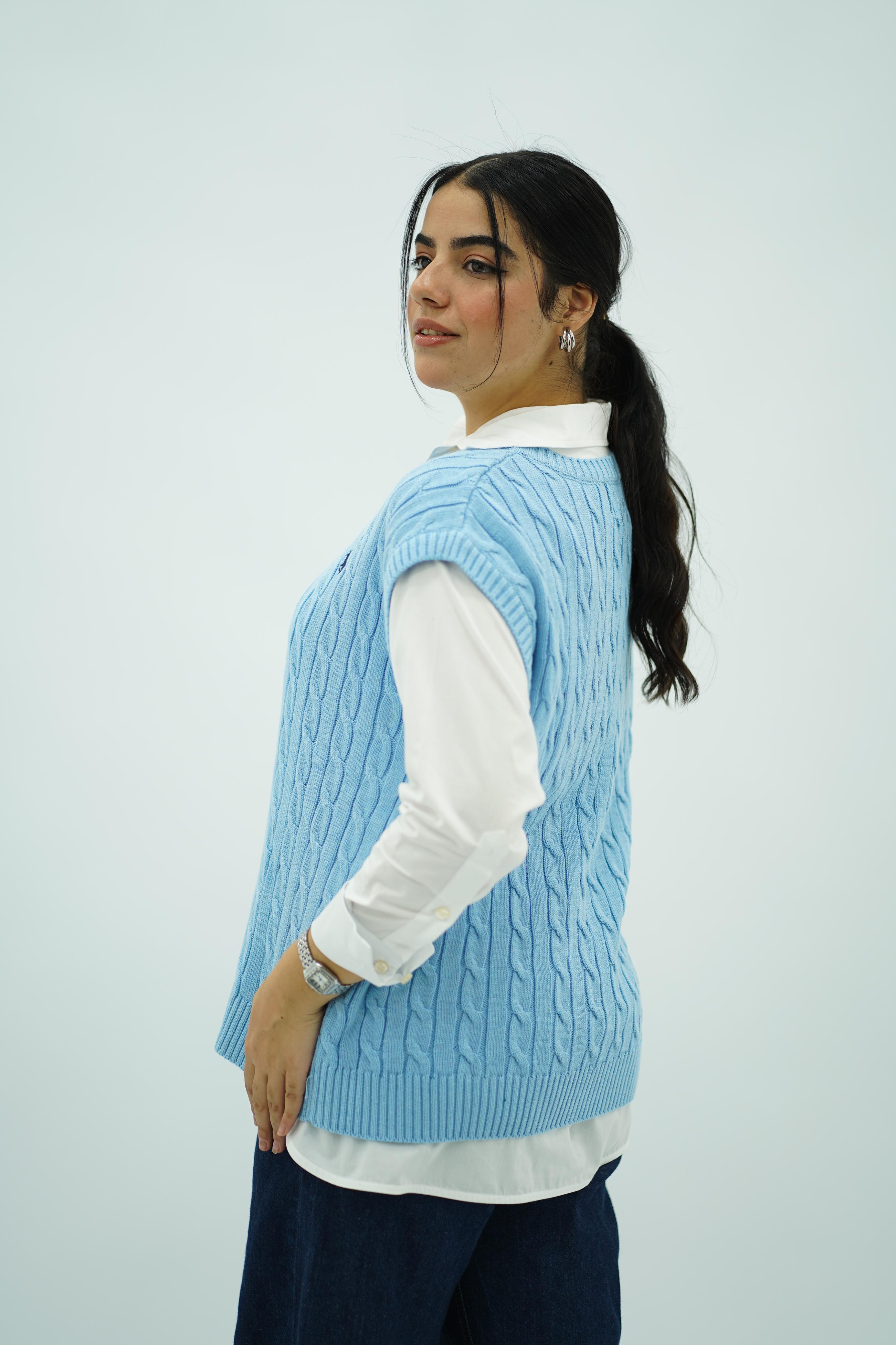 Gilets sans manches en maille torsadée -- Multi-Couleurs