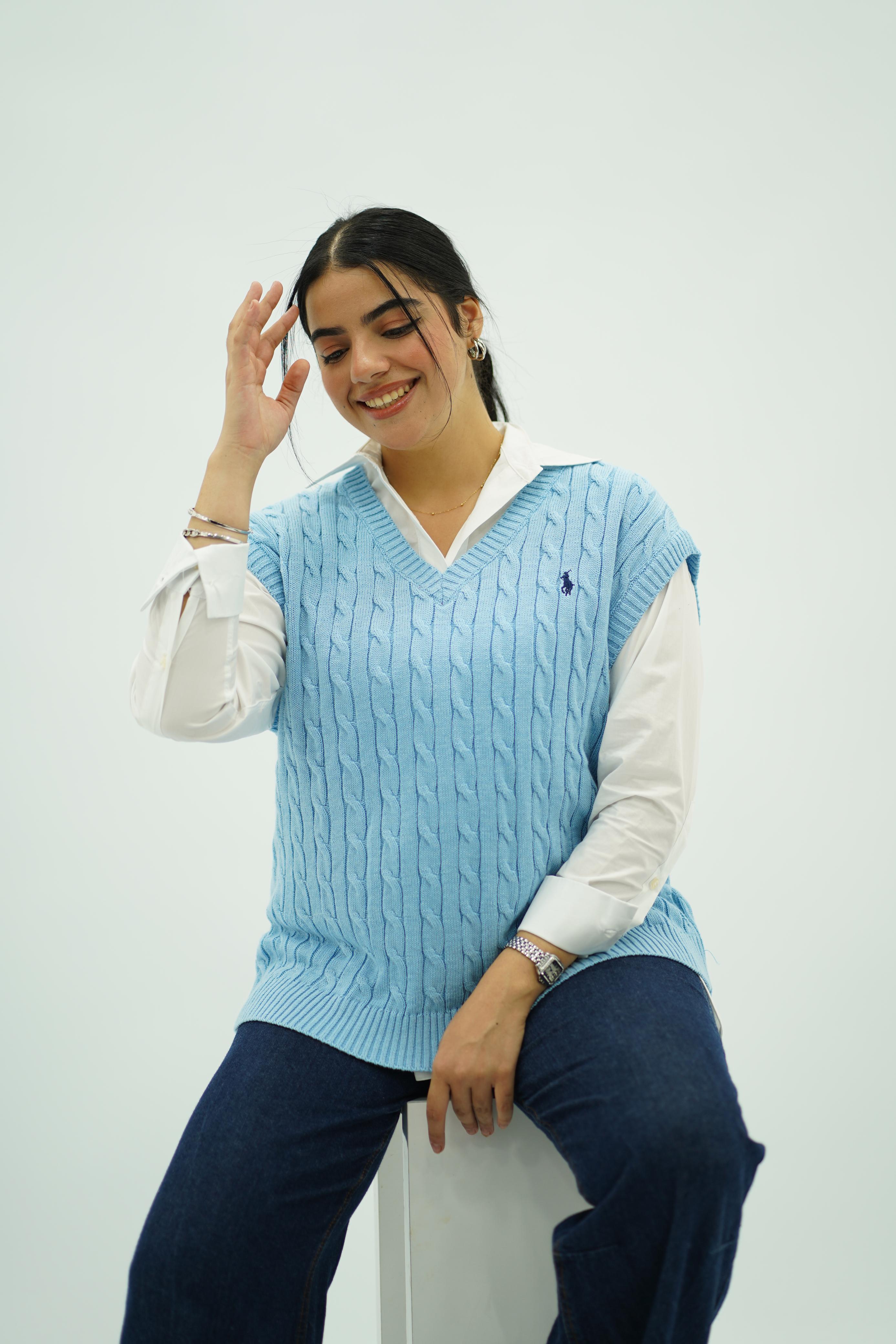 Gilets sans manches en maille torsadée -- Multi-Couleurs