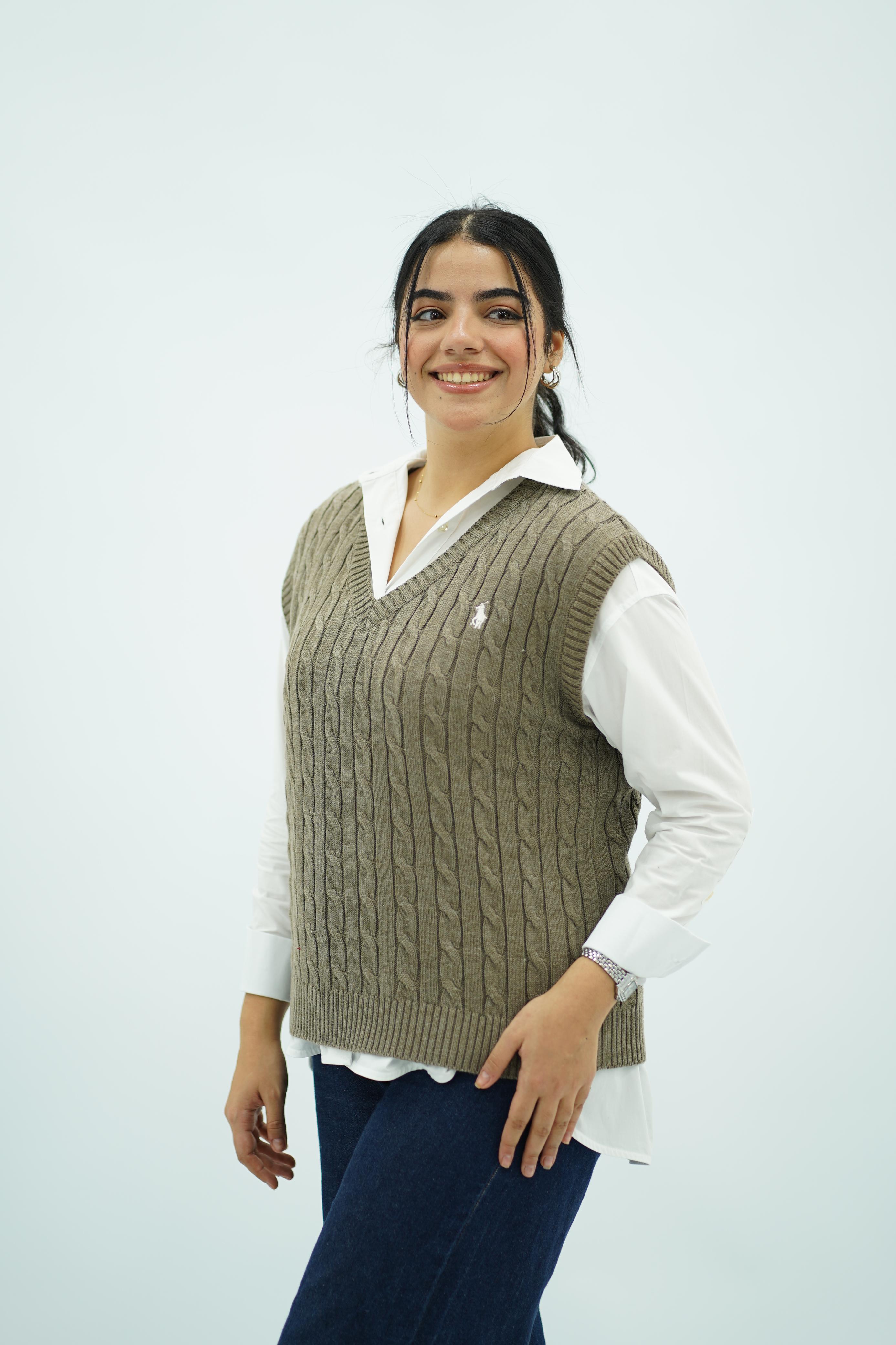 Gilets sans manches en maille torsadée -- Multi-Couleurs