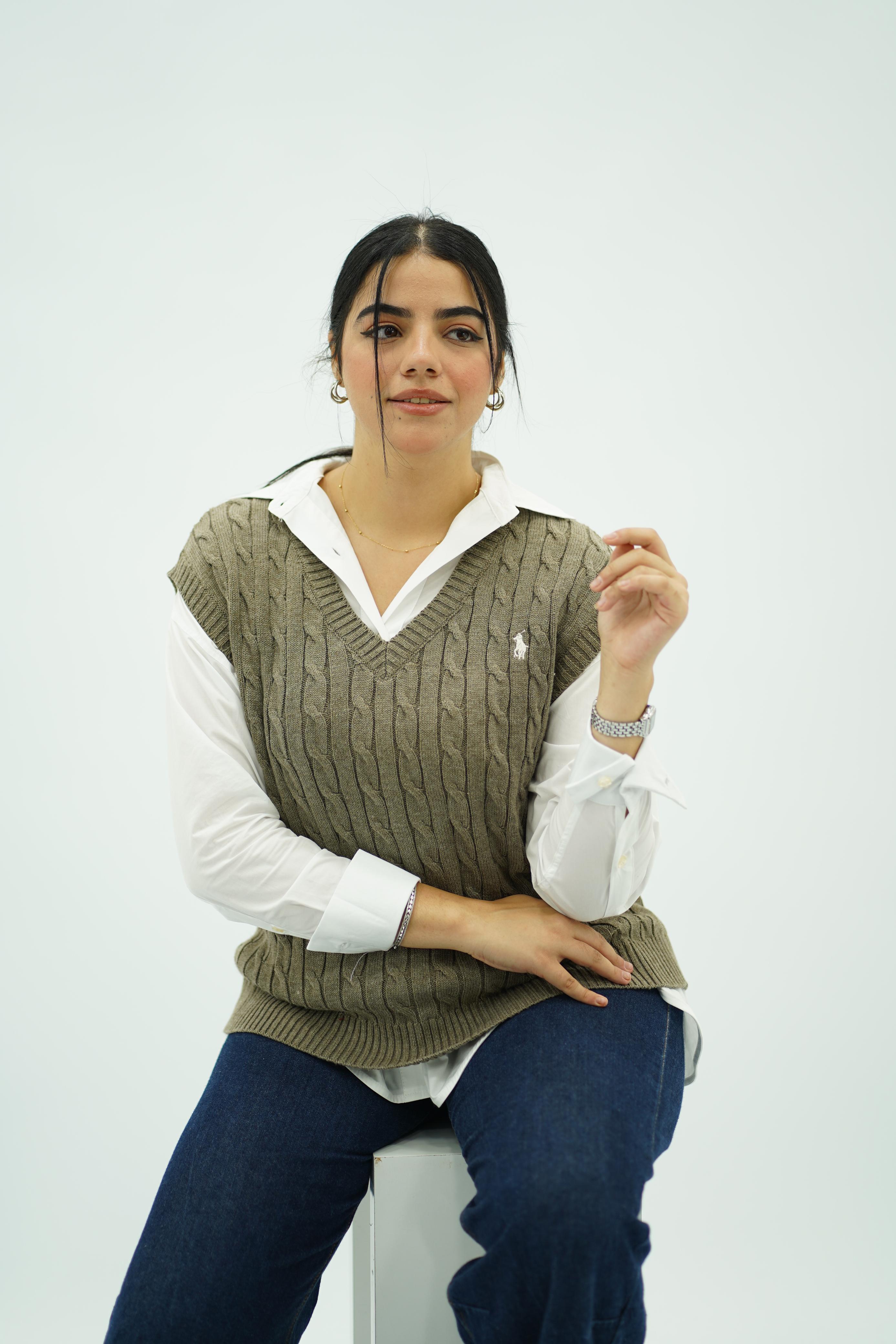 Gilets sans manches en maille torsadée -- Multi-Couleurs