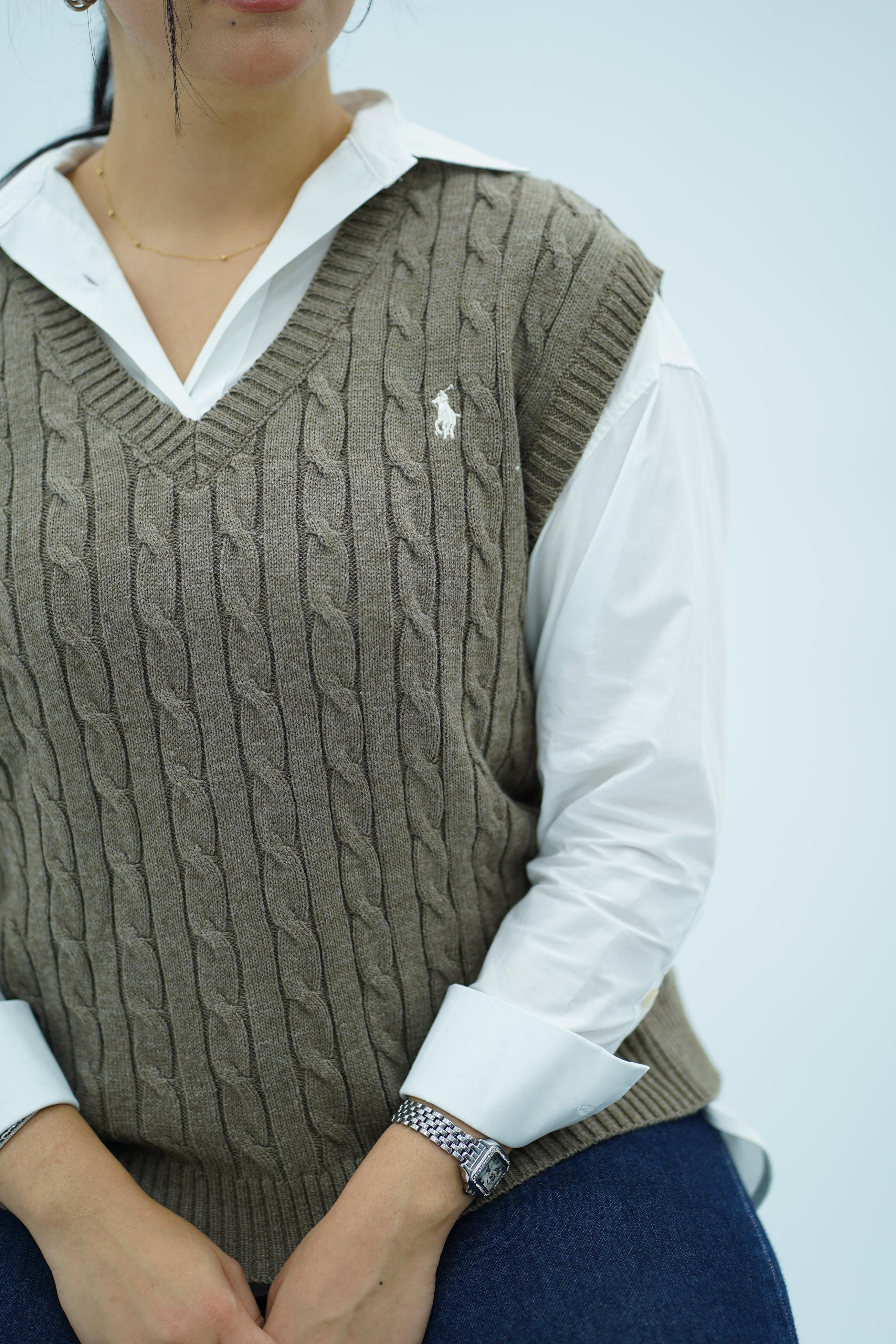 Gilets sans manches en maille torsadée -- Multi-Couleurs