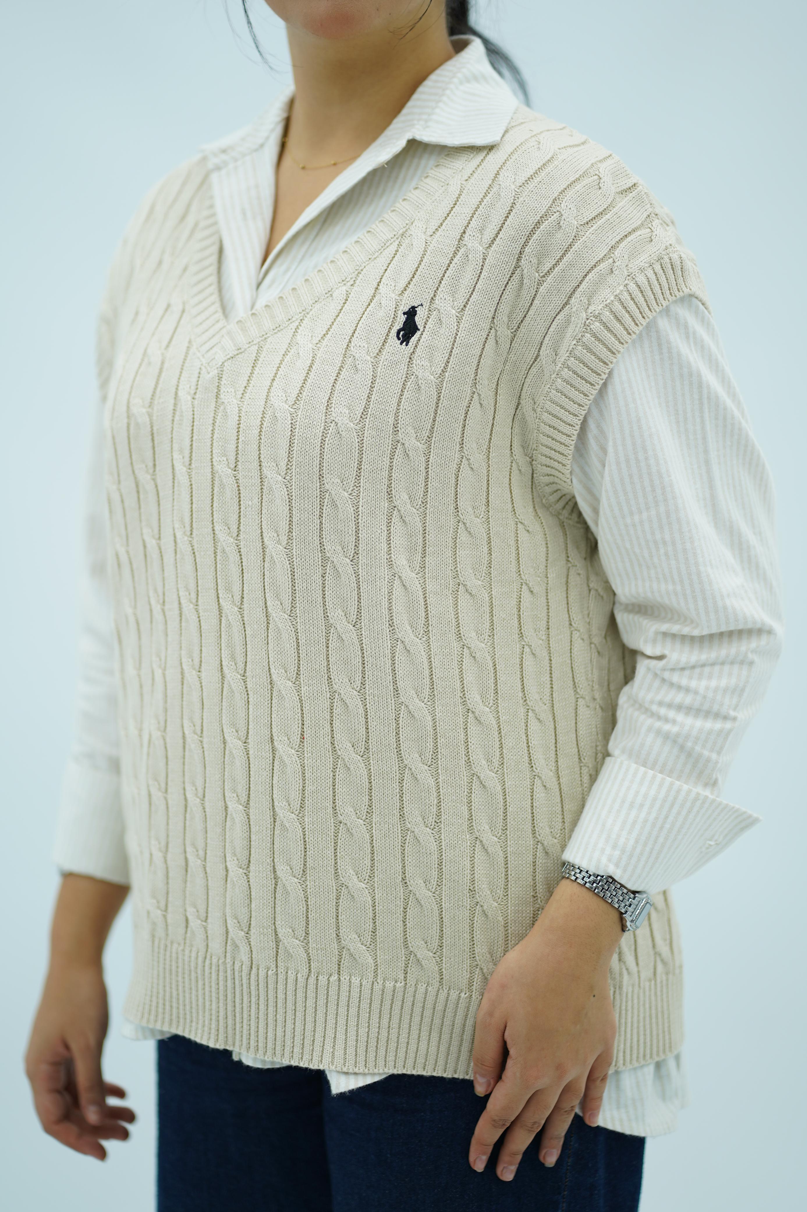 Gilets sans manches en maille torsadée -- Multi-Couleurs