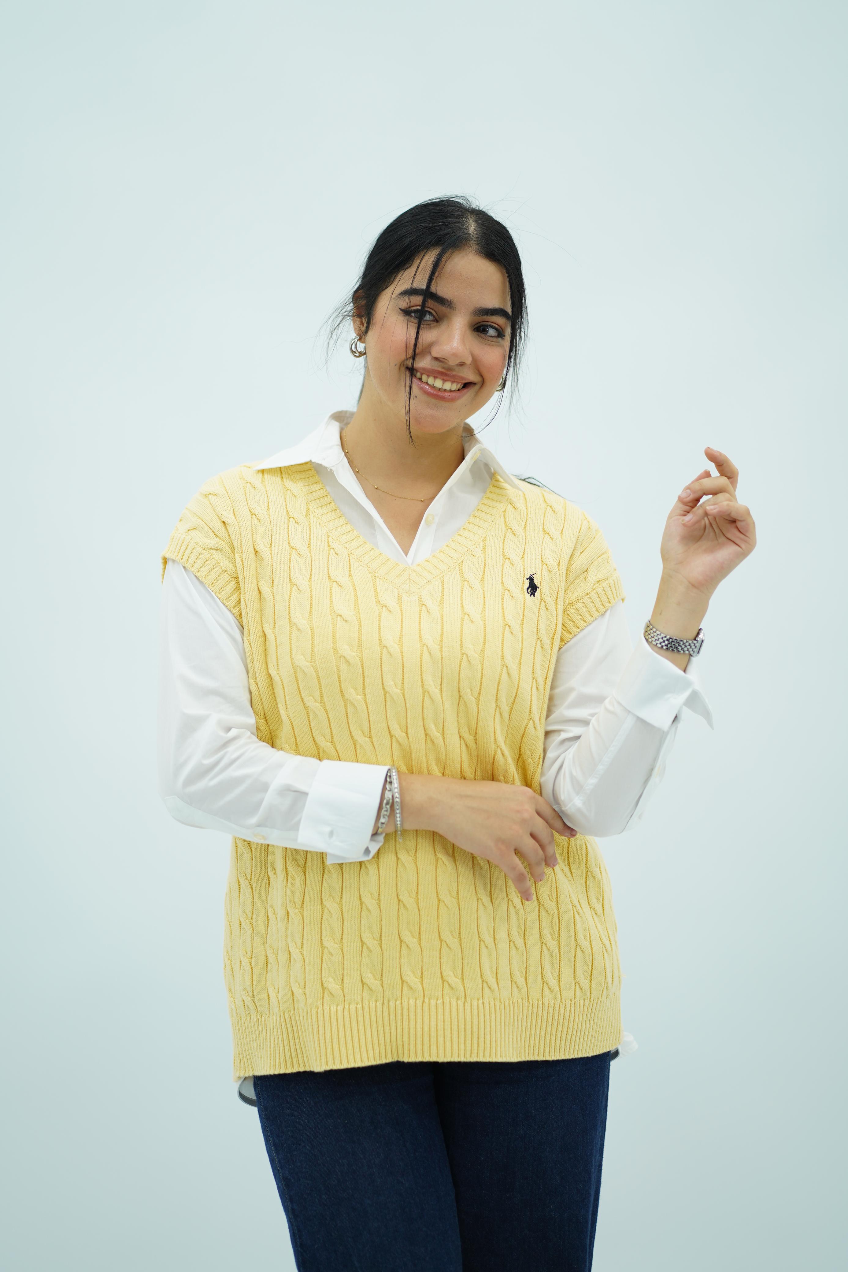 Gilets sans manches en maille torsadée -- Multi-Couleurs