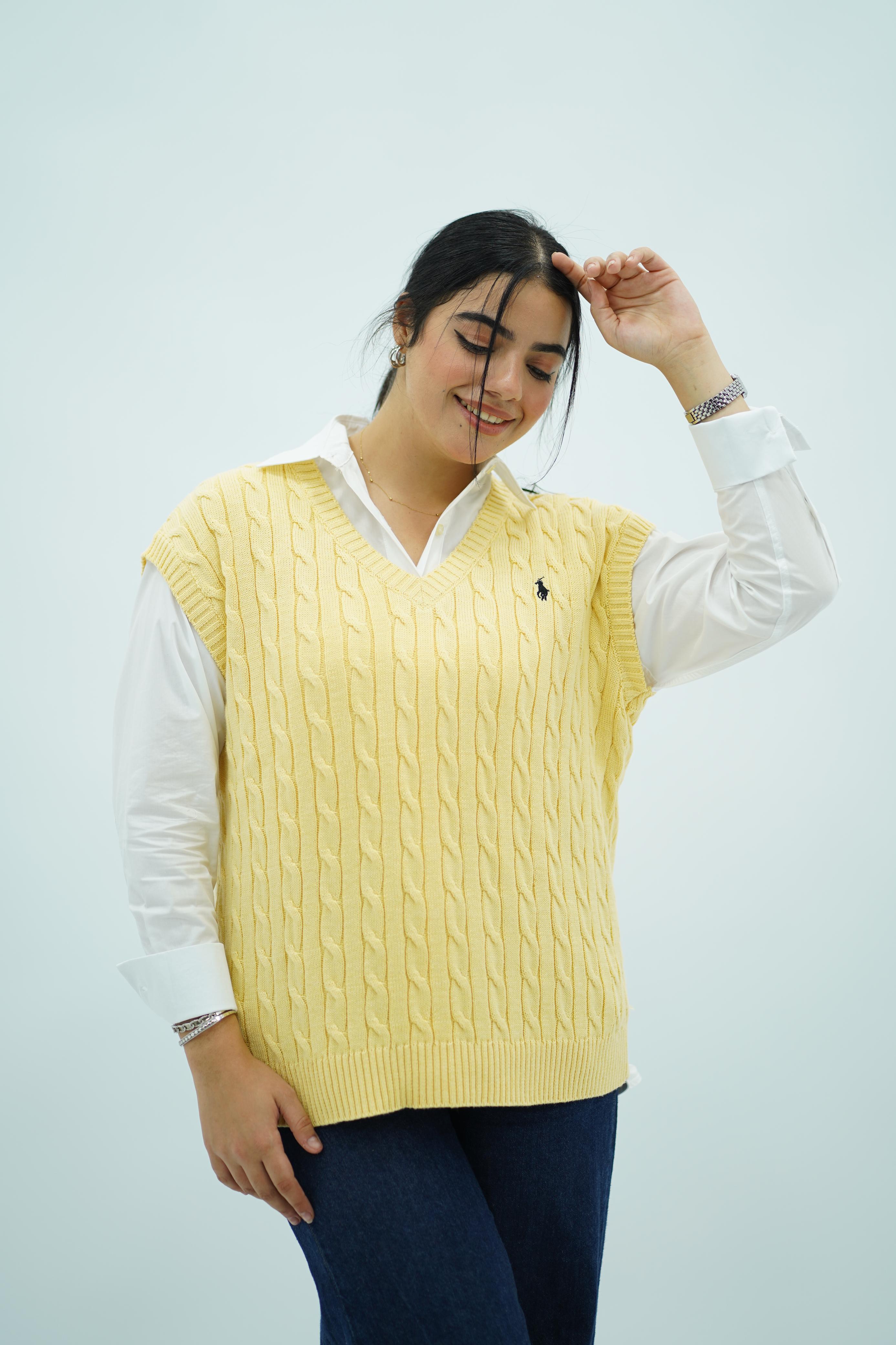 Gilets sans manches en maille torsadée -- Multi-Couleurs