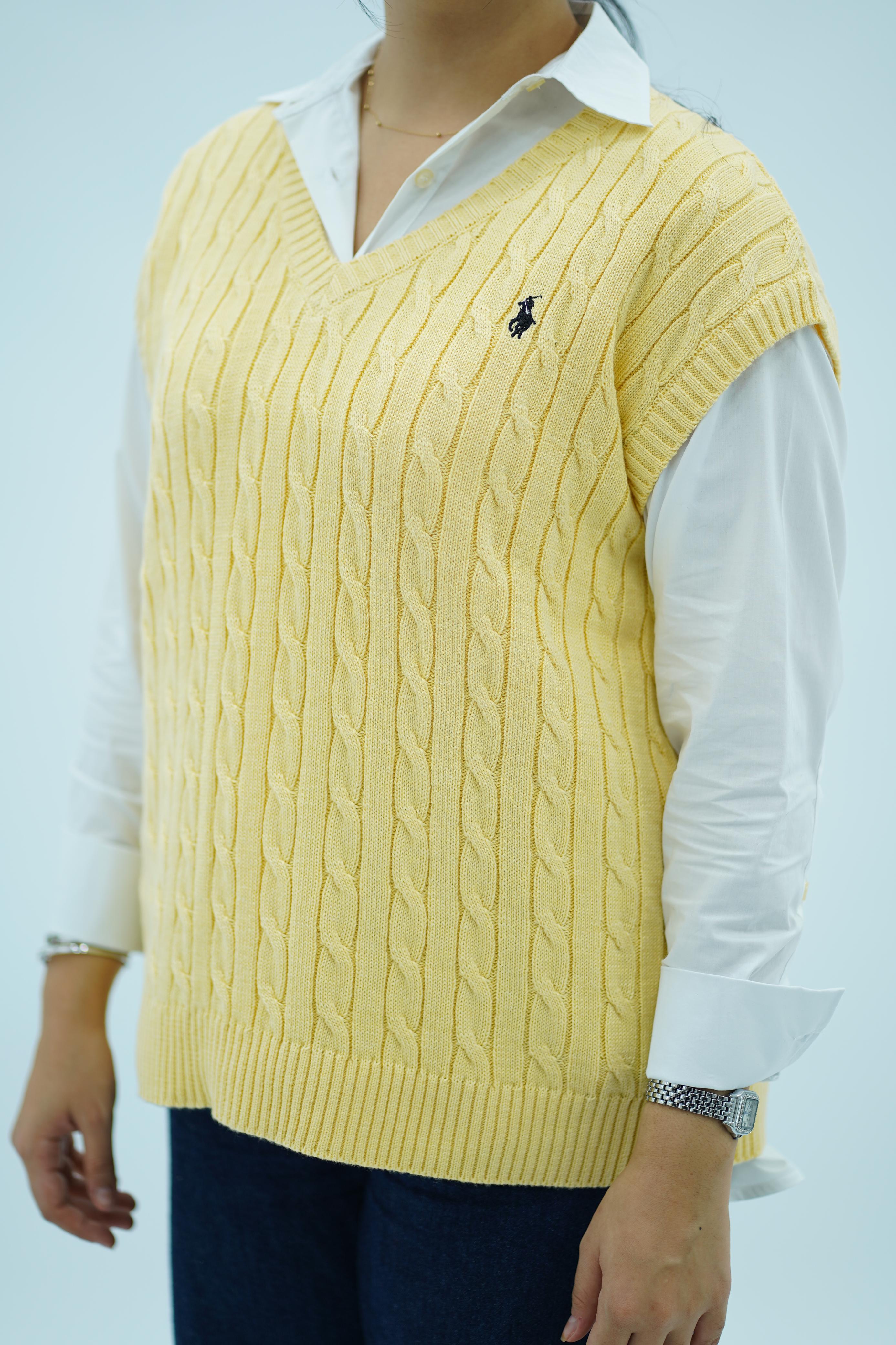 Gilets sans manches en maille torsadée -- Multi-Couleurs