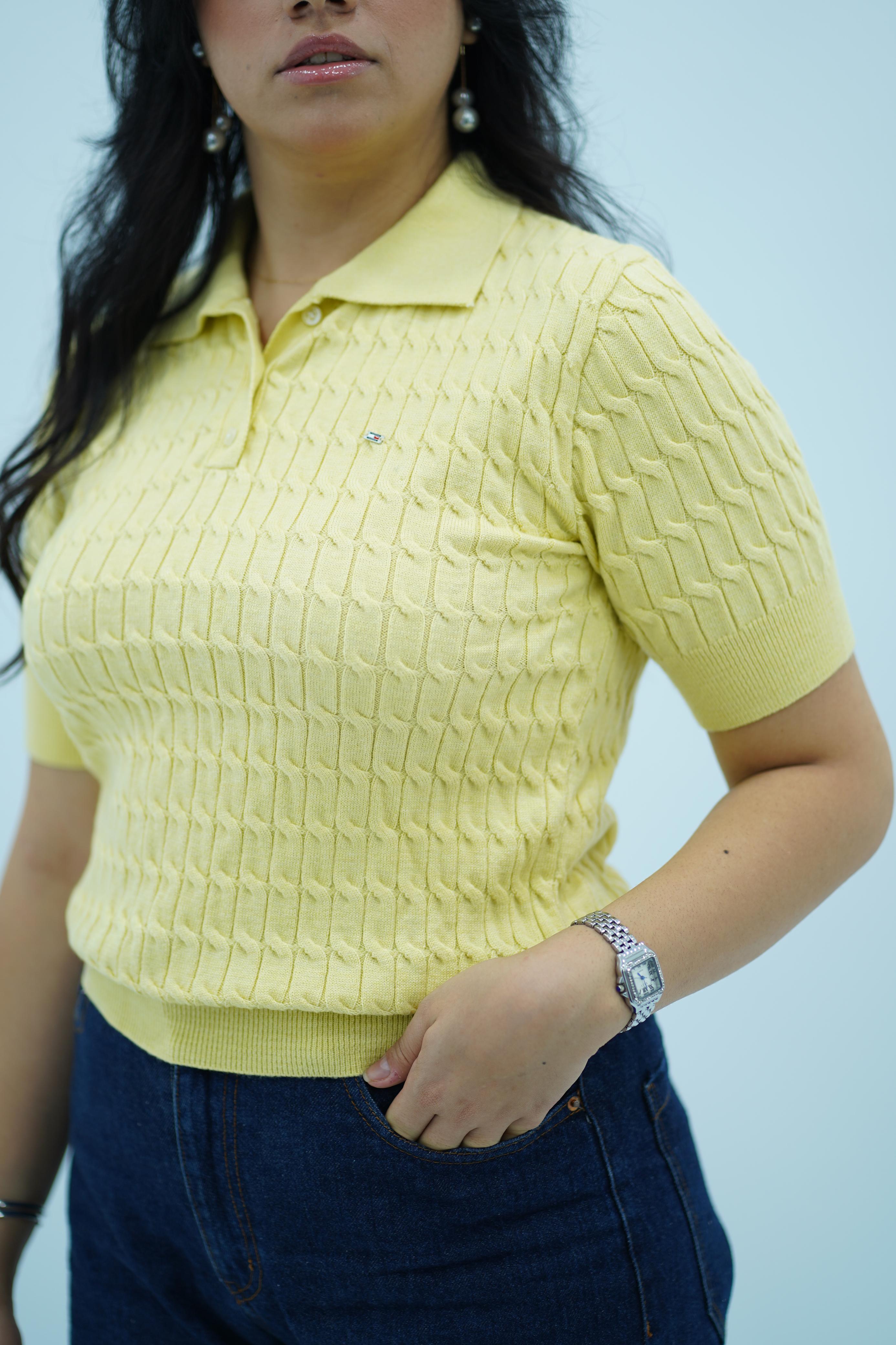 T-shirts à col polo texturé --- Multi-couleurs