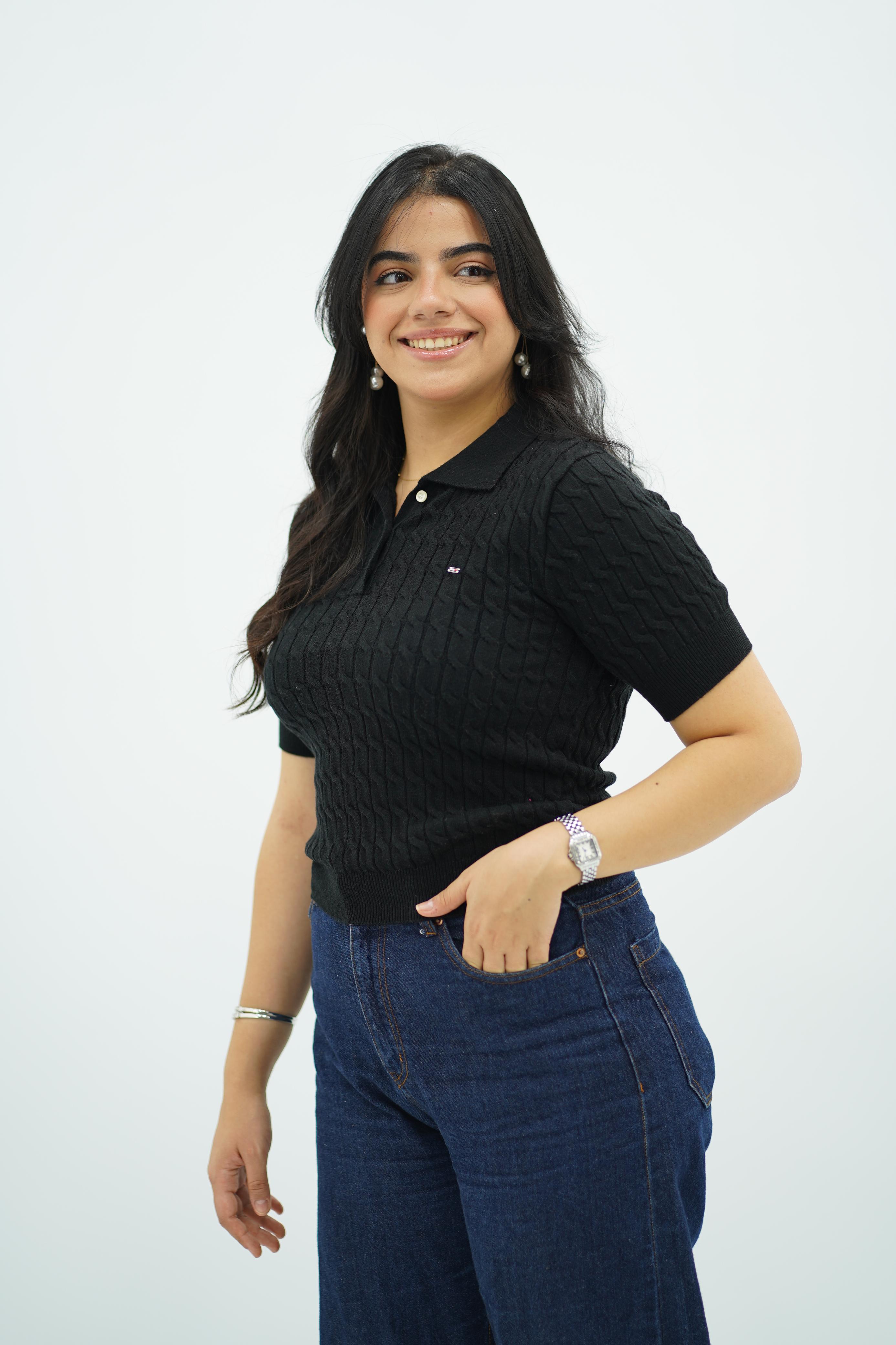 T-shirts à col polo texturé --- Multi-couleurs