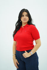 T-shirts à col polo texturé --- Multi-couleurs