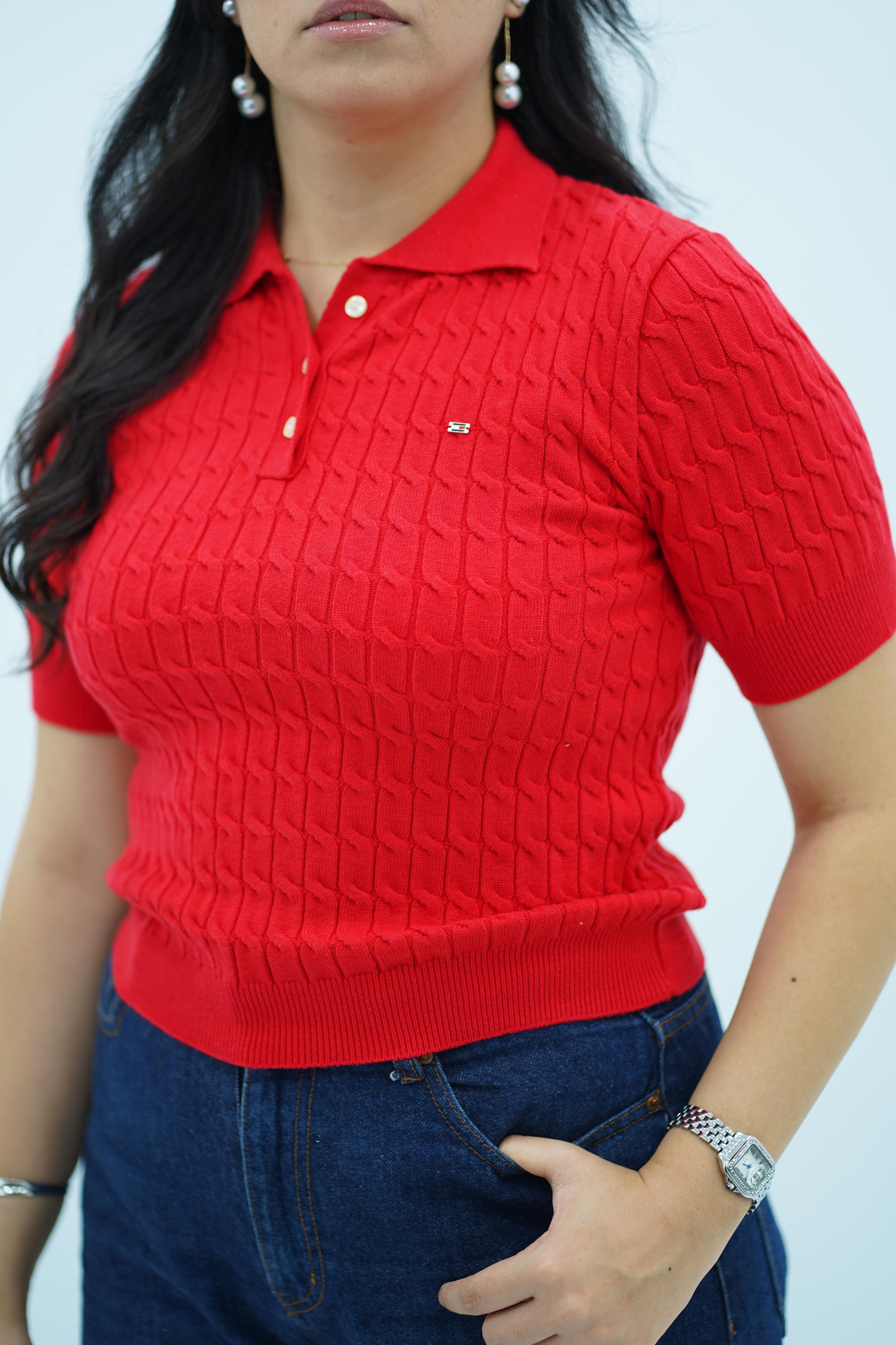 T-shirts à col polo texturé --- Multi-couleurs