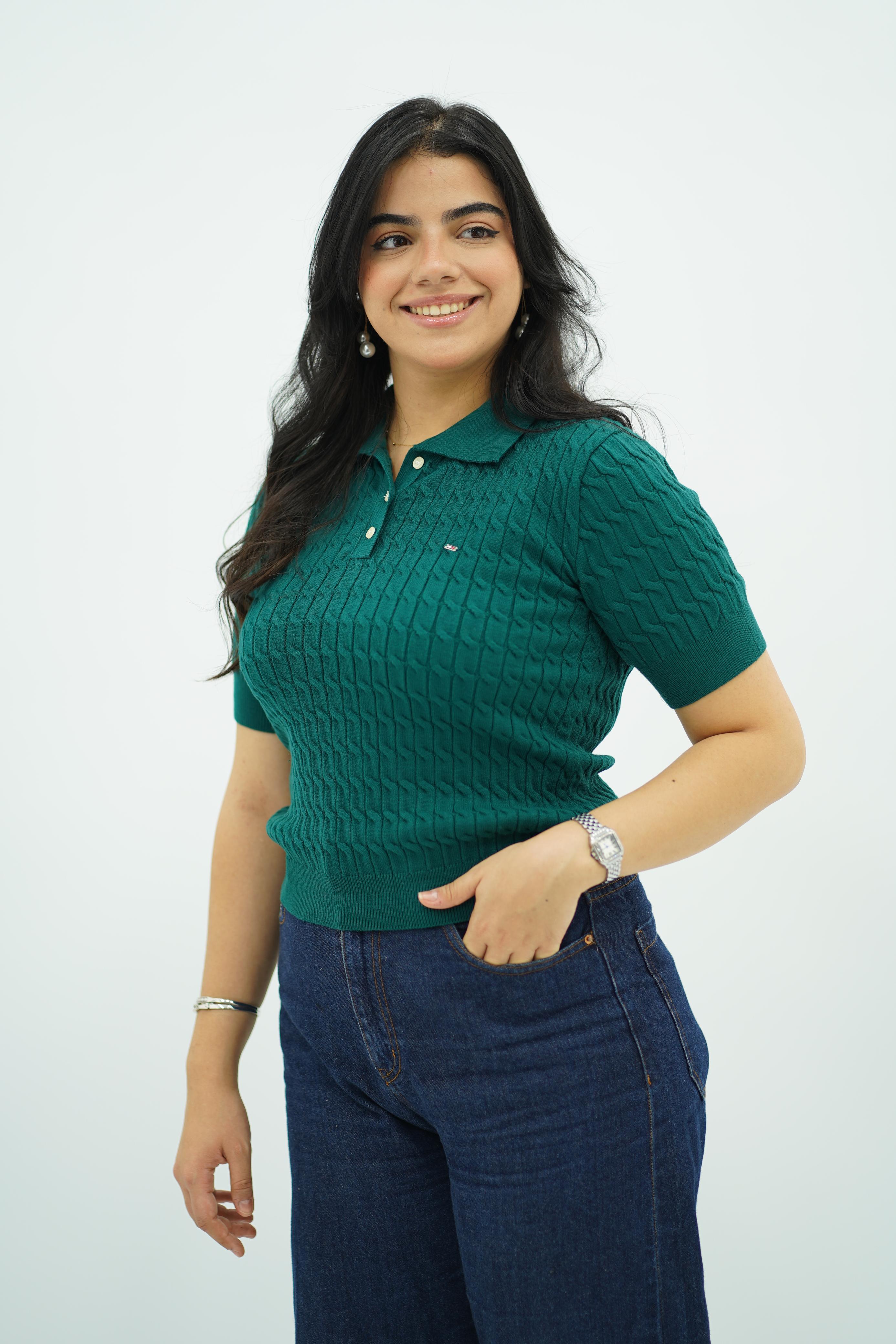 T-shirts à col polo texturé --- Multi-couleurs