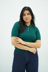 T-shirts à col polo texturé --- Multi-couleurs