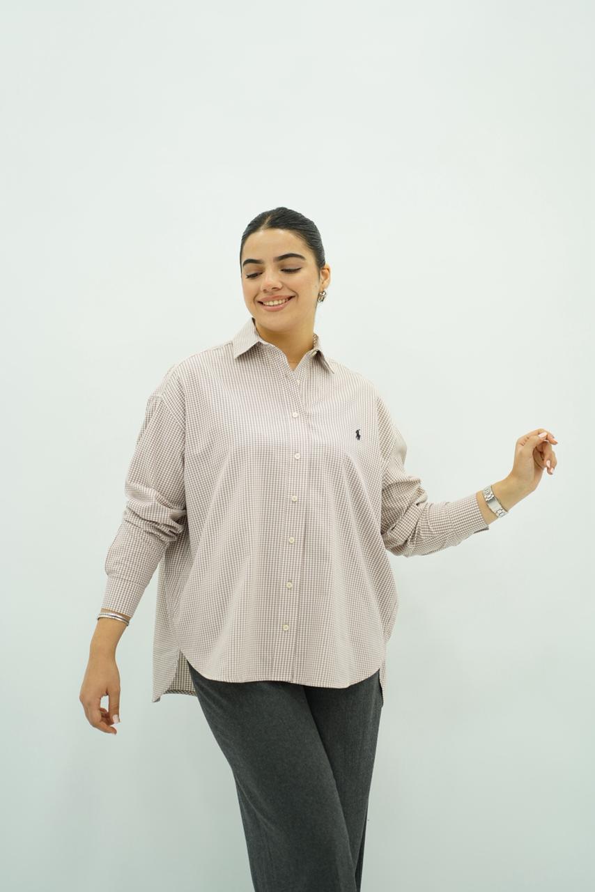 Chemises Polo Oversize à Carreaux