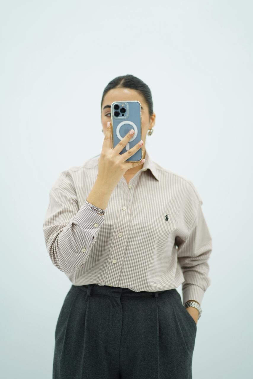 Chemises Polo Oversize à Carreaux