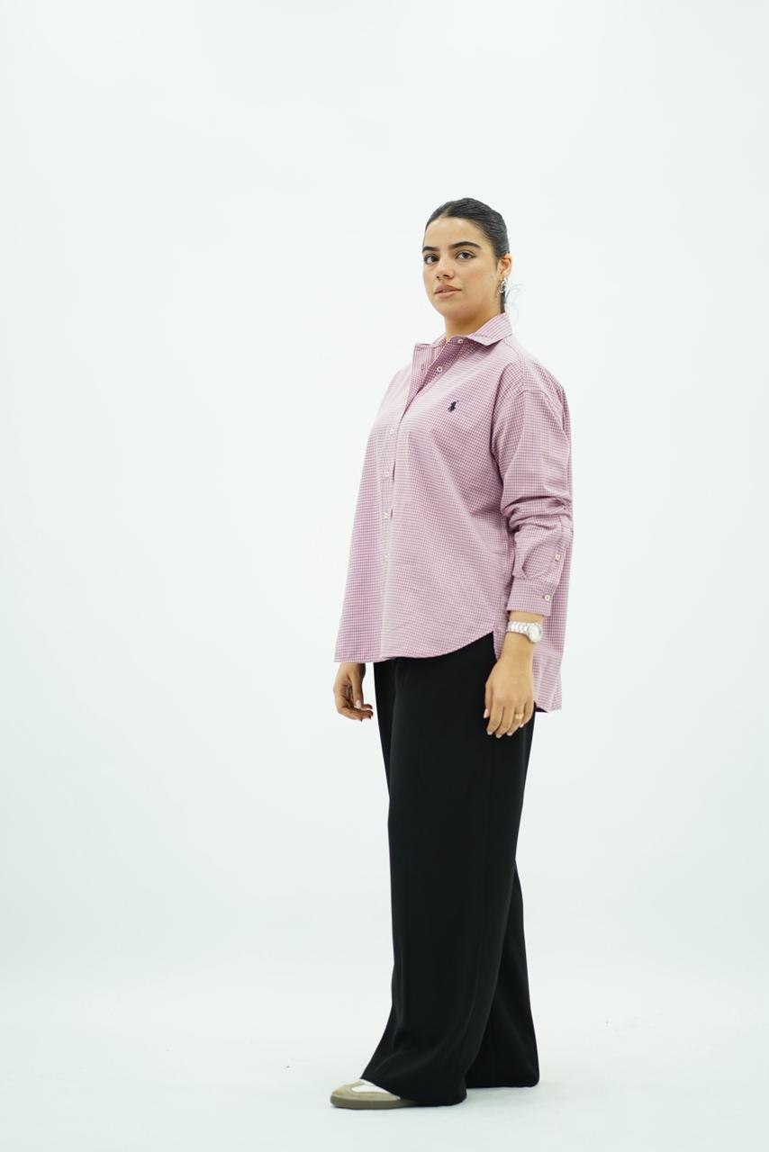 Chemises Polo Oversize à Carreaux