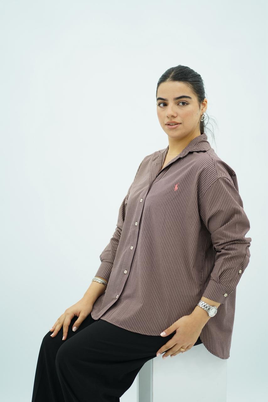 Chemises Polo Oversize à Carreaux