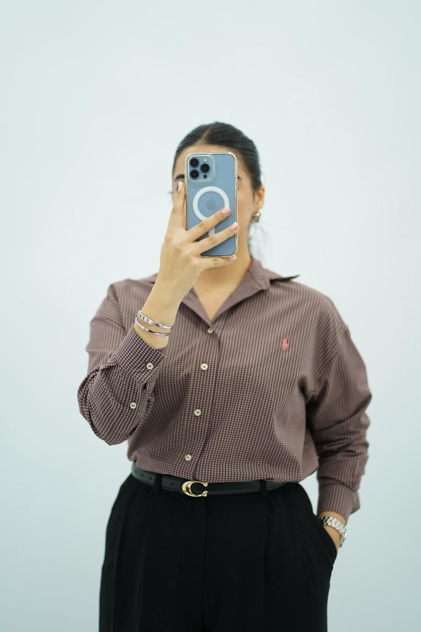 Chemises Polo Oversize à Carreaux