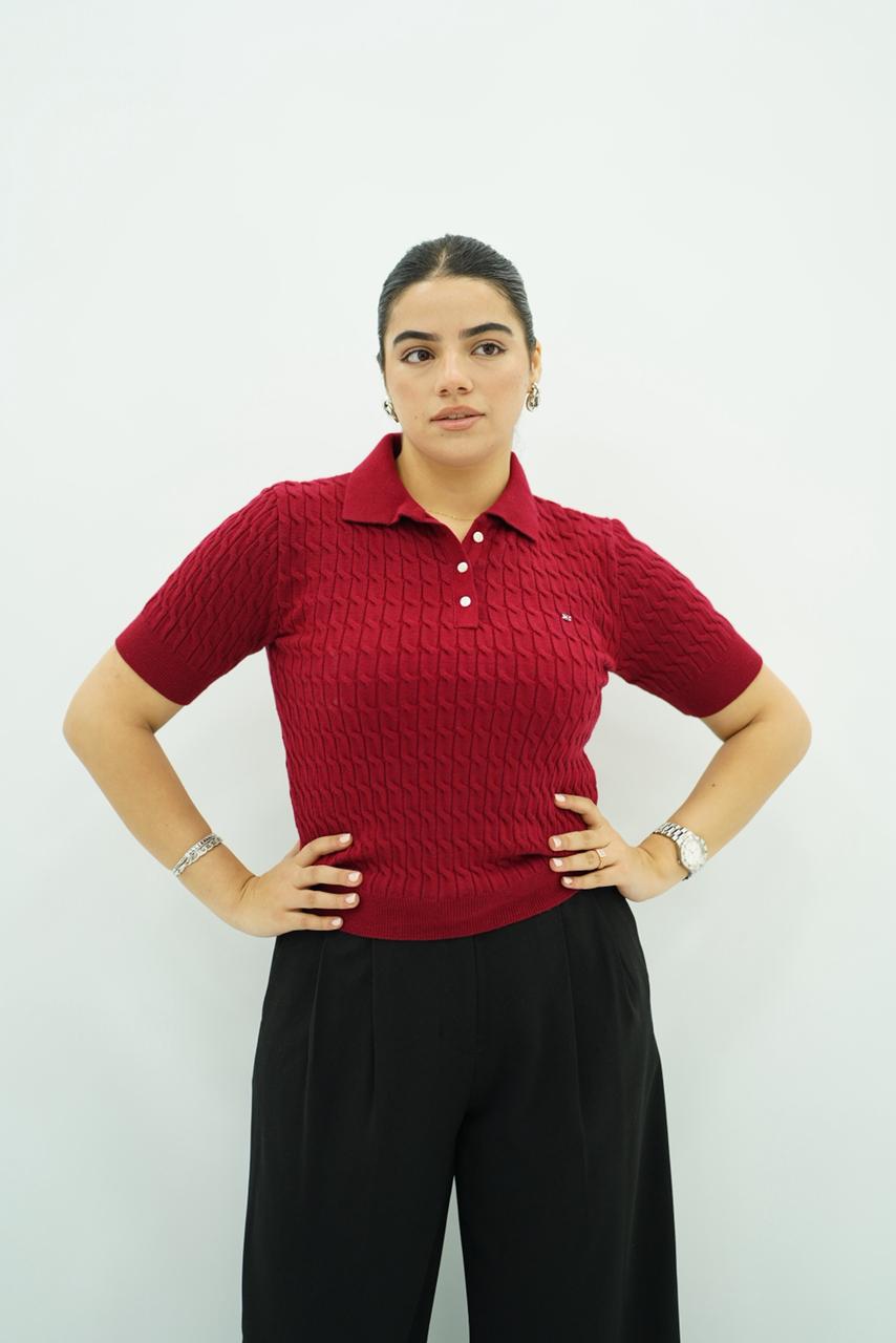 T-shirts à col polo texturé --- Multi-couleurs