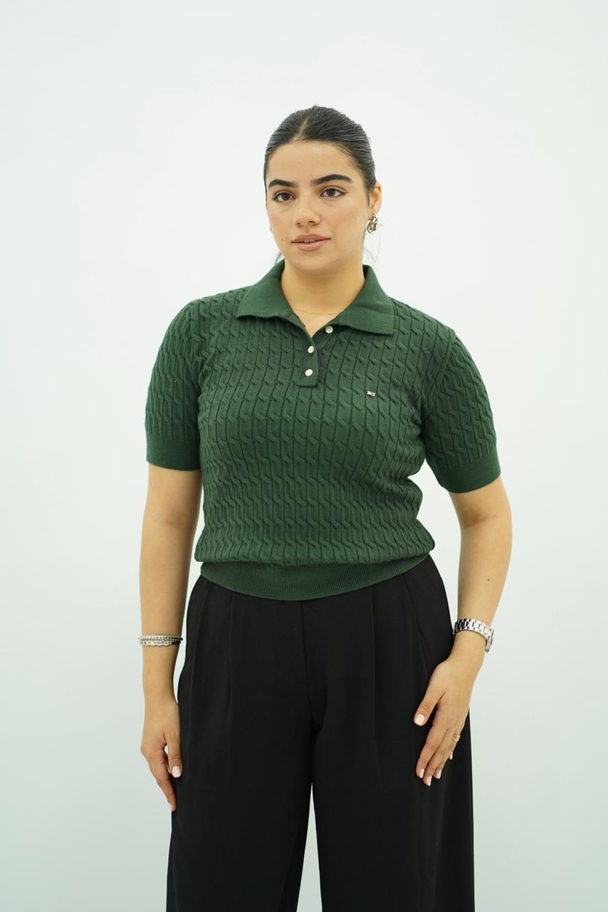 T-shirts à col polo texturé --- Multi-couleurs