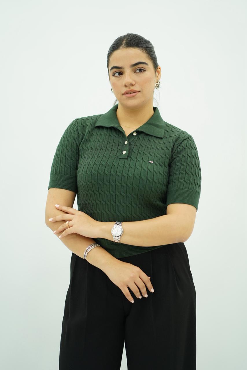 T-shirts à col polo texturé --- Multi-couleurs