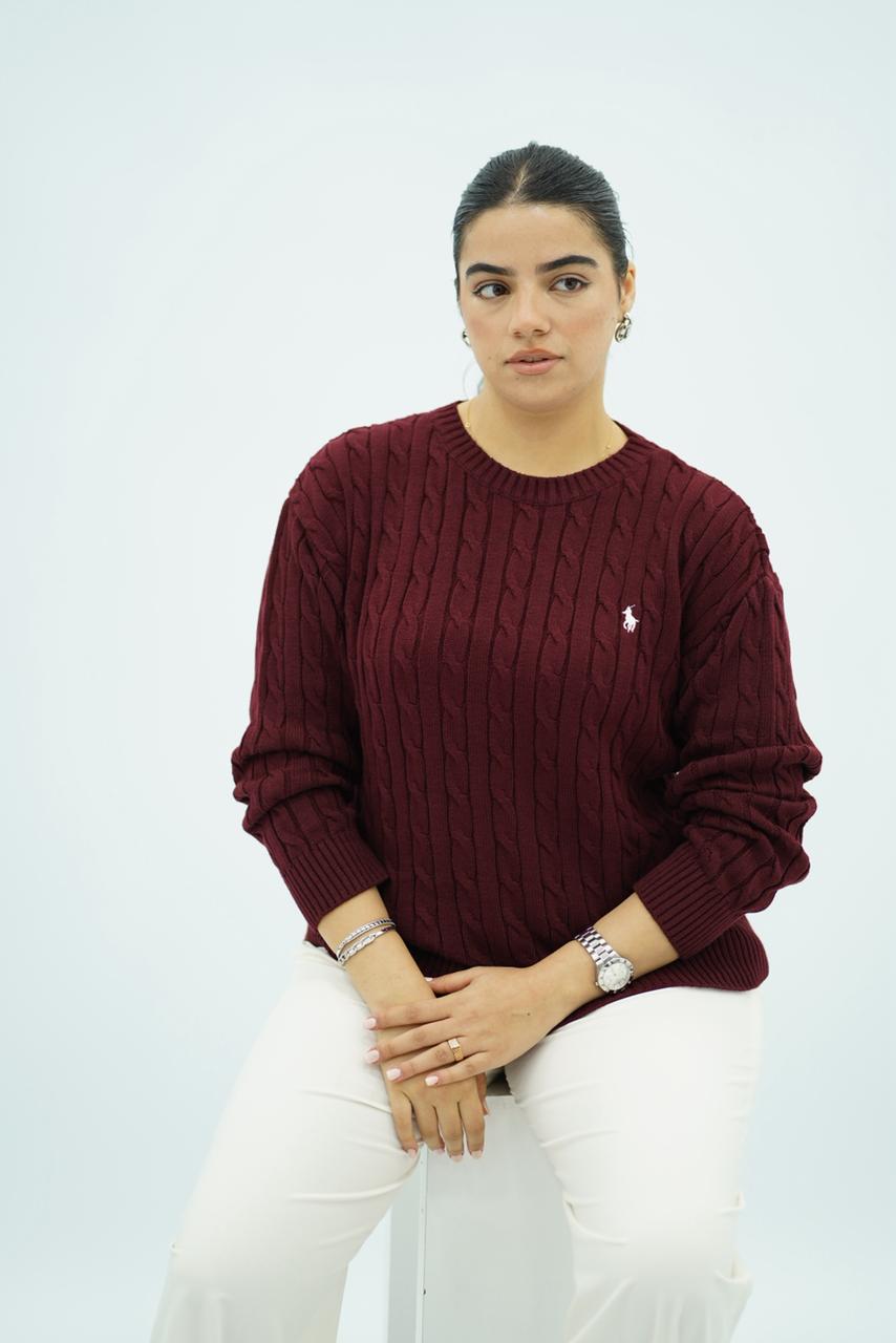 Pulls col rond en maille torsadée – Multi-Couleurs