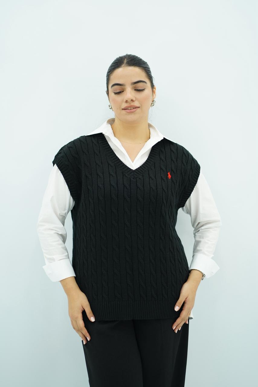 Gilets sans manches en maille torsadée -- Multi-Couleurs