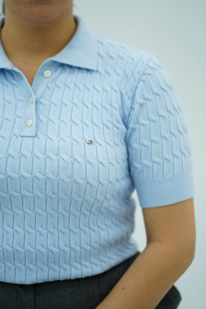 T-shirts à col polo texturé --- Multi-couleurs